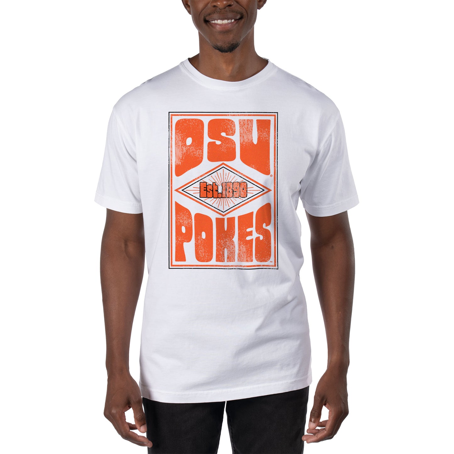 Men's Uscape Apparel White Oklahoma State Cowboys T-Shirt