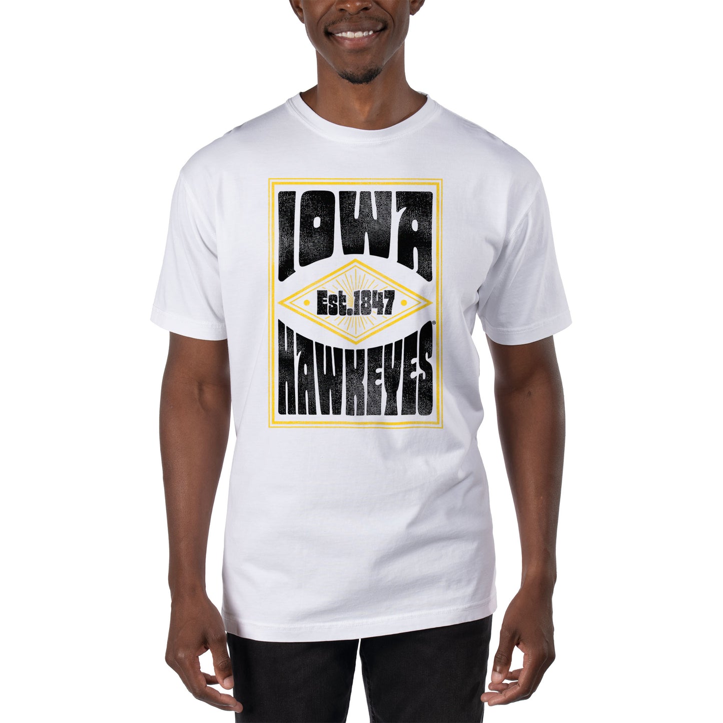 Men's Uscape Apparel White Iowa Hawkeyes T-Shirt