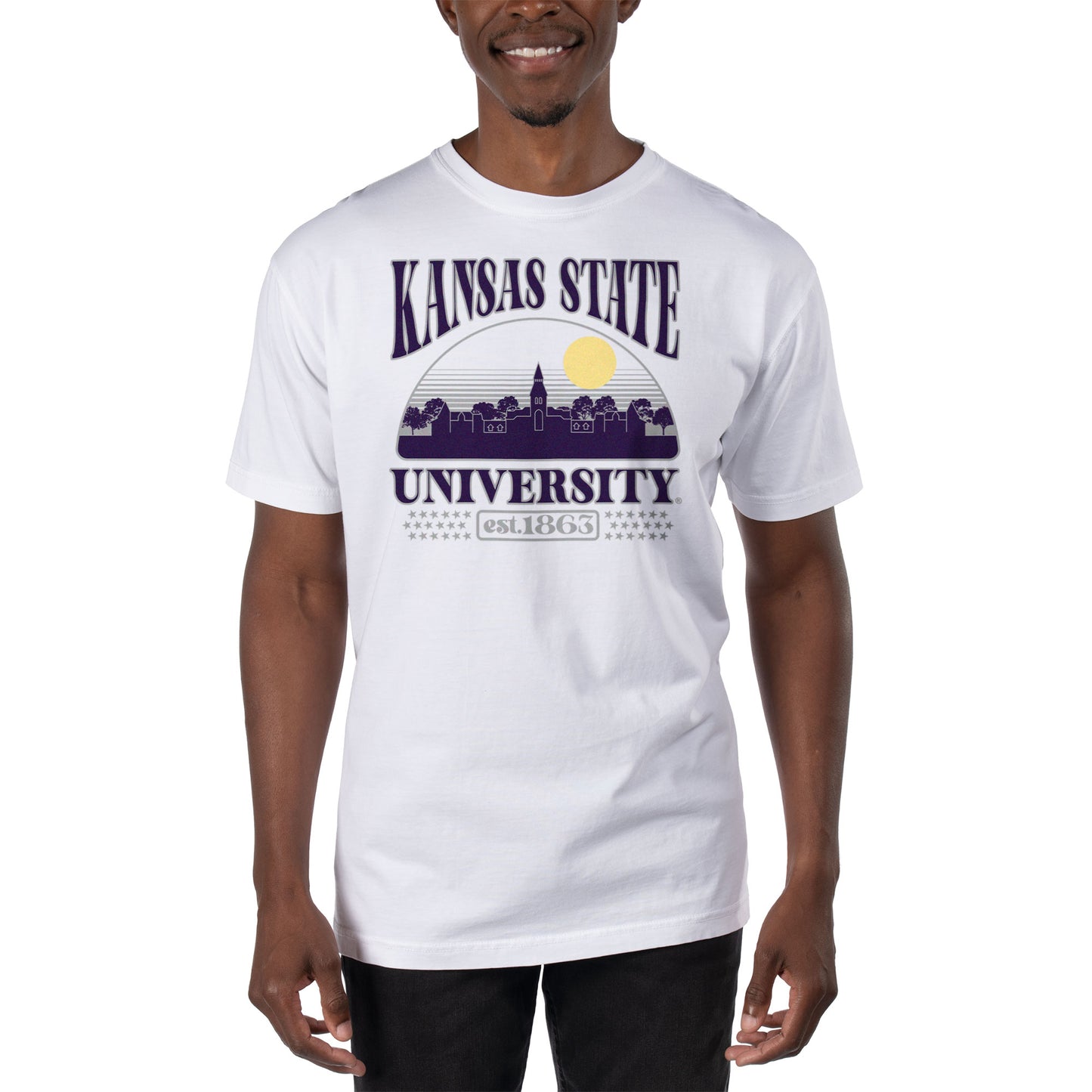 Men's Uscape Apparel White Kansas State Wildcats T-Shirt