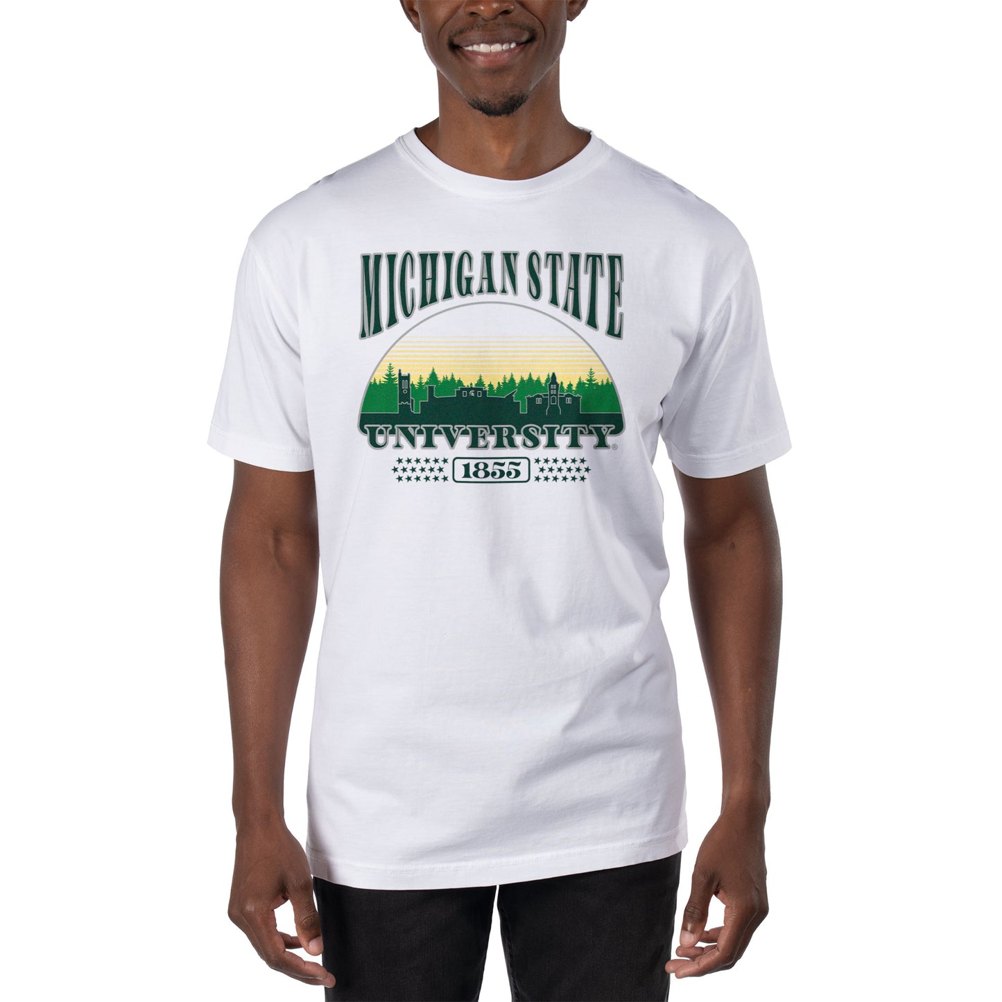 Men's Uscape Apparel White Michigan State Spartans T-Shirt