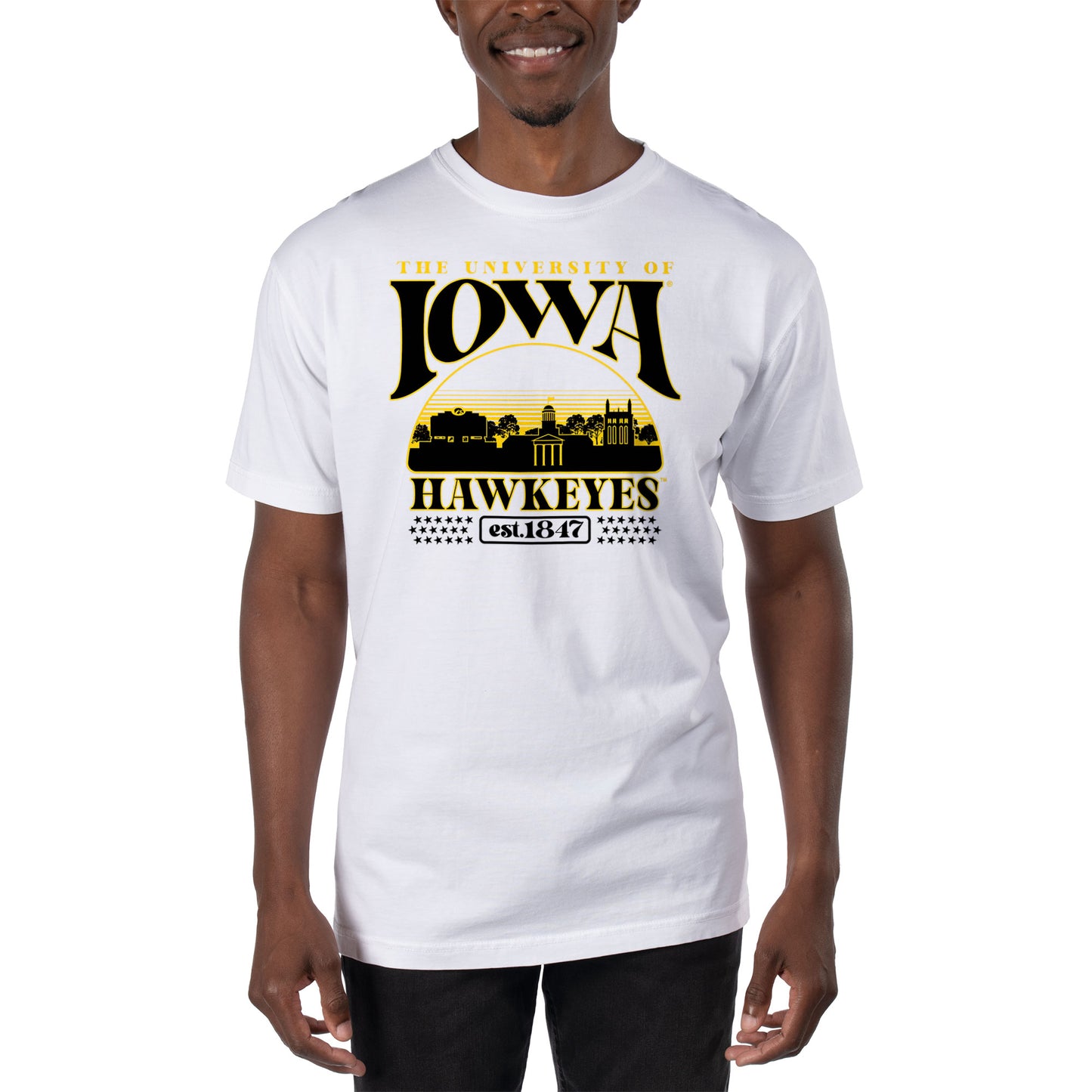 Men's Uscape Apparel White Iowa Hawkeyes T-Shirt