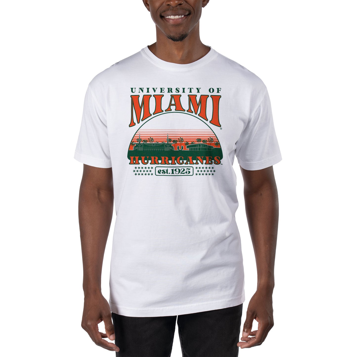 Men's Uscape Apparel White Miami Hurricanes T-Shirt