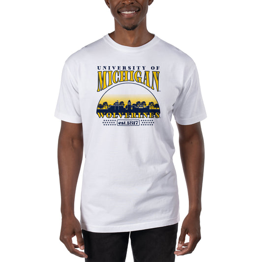 Men's Uscape Apparel White Michigan Wolverines T-Shirt