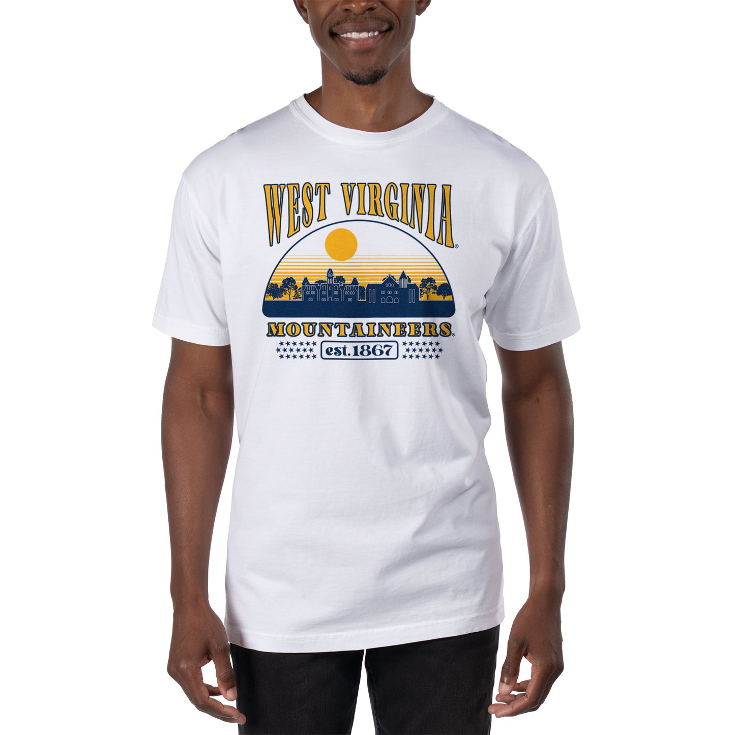 Men's Uscape Apparel White West Virginia Mountaineers T-Shirt