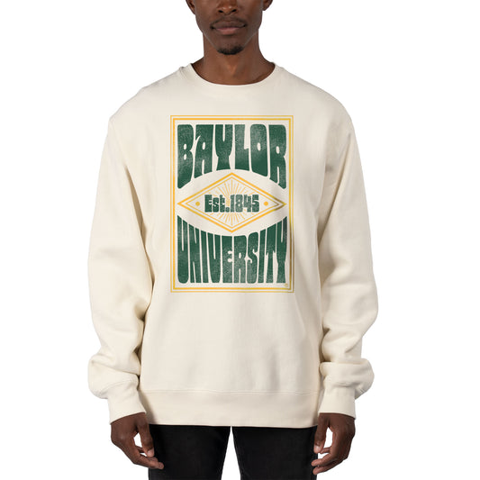 Men's Uscape Apparel Cream Baylor Bears Premium Heavyweight Pullover Sweatshirt