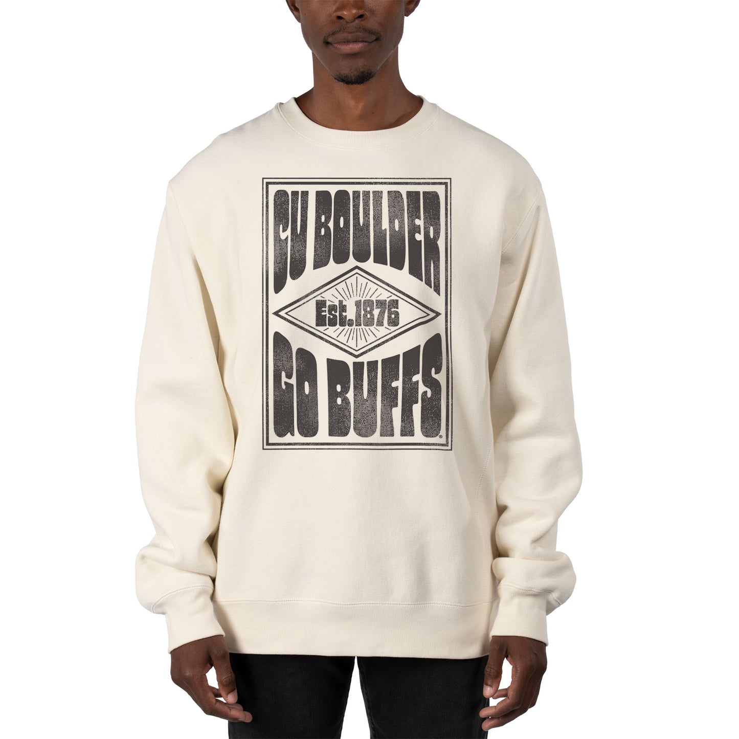 Men's Uscape Apparel Cream Colorado Buffaloes Premium Heavyweight Pullover Sweatshirt