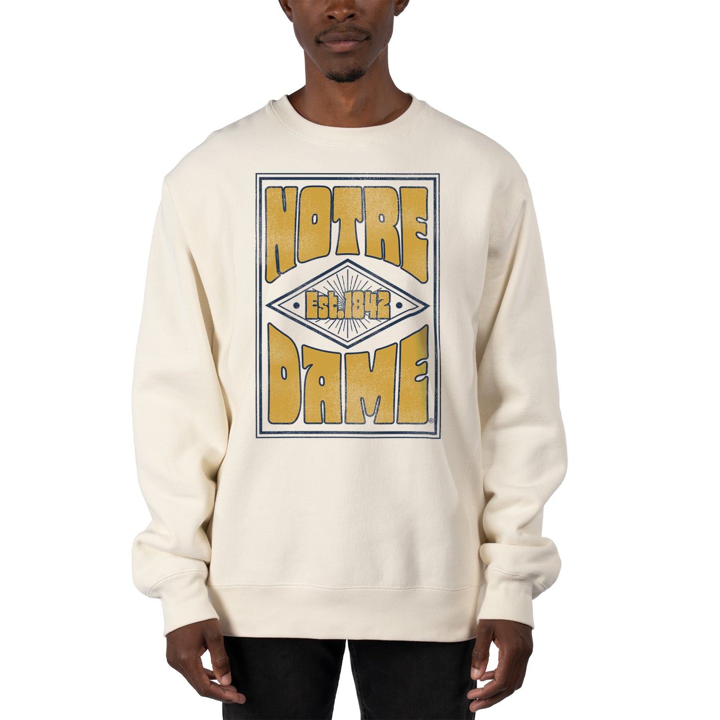 Men's Uscape Apparel Cream Notre Dame Fighting Irish Premium Heavyweight Pullover Sweatshirt