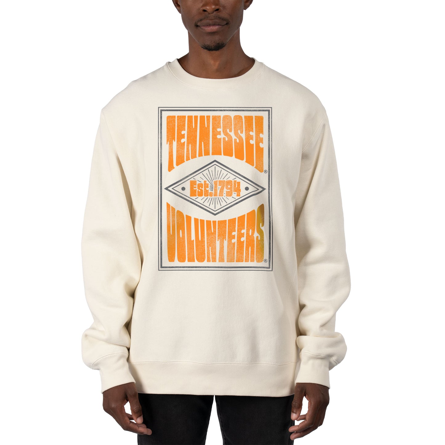 Men's Uscape Apparel Cream Tennessee Volunteers Premium Heavyweight Pullover Sweatshirt