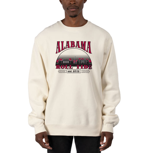 Men's Uscape Apparel Cream Alabama Crimson Tide Premium Heavyweight Pullover Sweatshirt