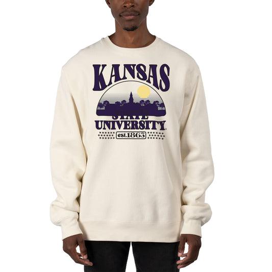 Men's Uscape Apparel Cream Kansas State Wildcats Premium Heavyweight Pullover Sweatshirt