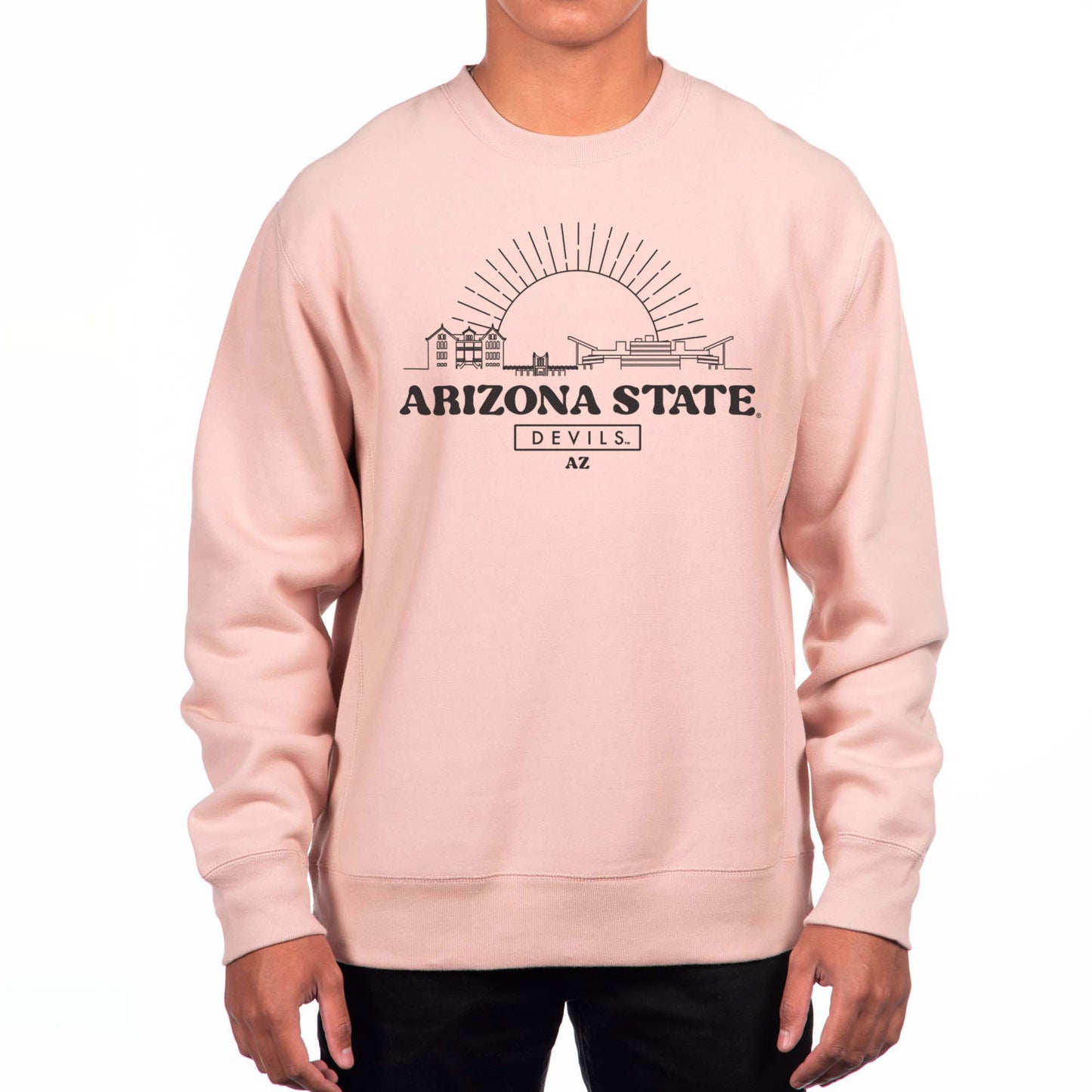 Men's Uscape Apparel Pink Arizona State Sun Devils Premium Heavyweight Pullover Sweatshirt