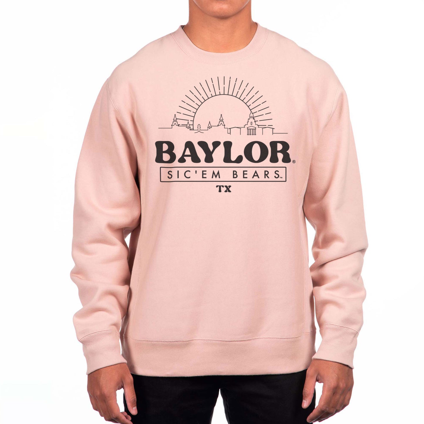 Men's Uscape Apparel Pink Baylor Bears Premium Heavyweight Pullover Sweatshirt