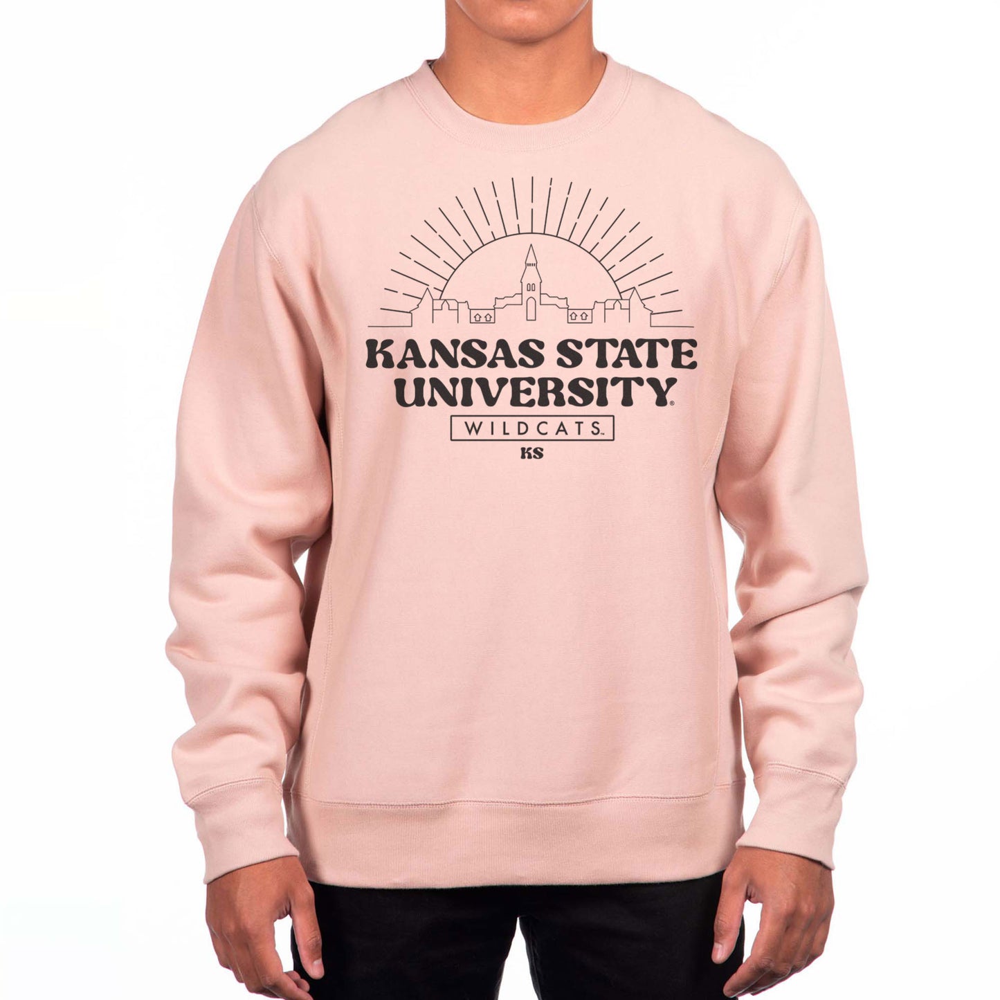 Men's Uscape Apparel Pink Kansas State Wildcats Premium Heavyweight Pullover Sweatshirt