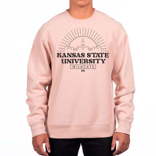 Men's Uscape Apparel Pink Kansas State Wildcats Premium Heavyweight Pullover Sweatshirt