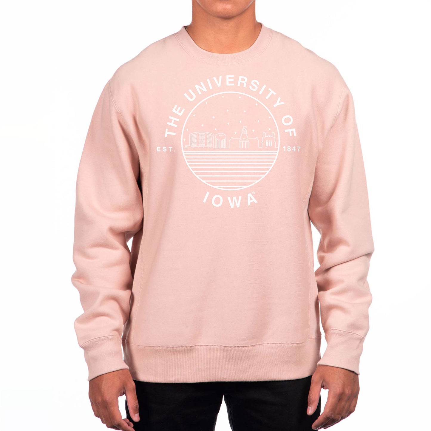 Men's Uscape Apparel Pink Iowa Hawkeyes Premium Heavyweight Pullover Sweatshirt