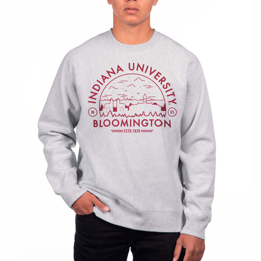 Men's Uscape Apparel Heather Gray Indiana Hoosiers Premium Heavyweight Pullover Sweatshirt