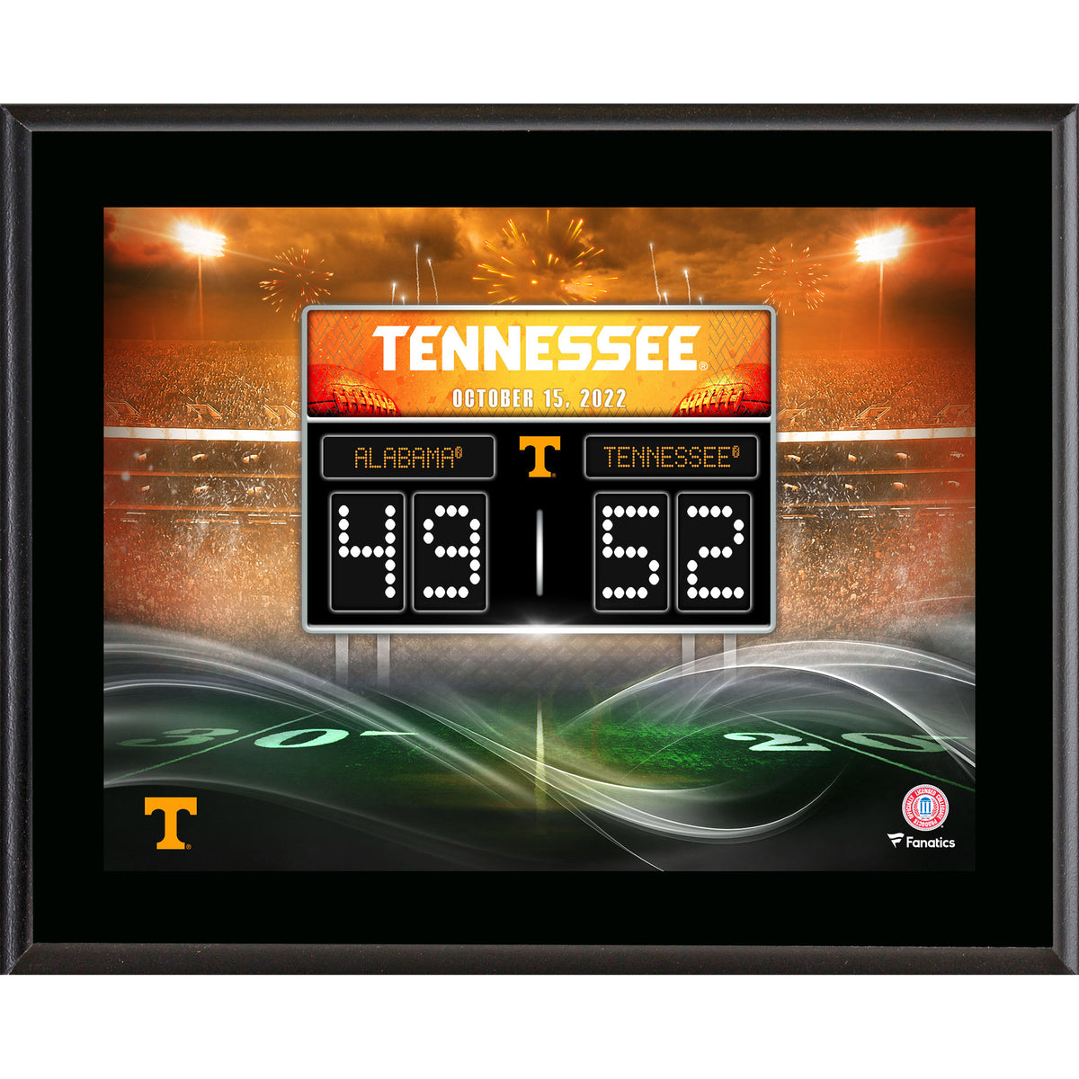 Fanatics Authentic Tennessee Volunteers vs. Alabama Crimson Tide 2022 Football Score 10.5'' x 13'' Sublimated Plaque