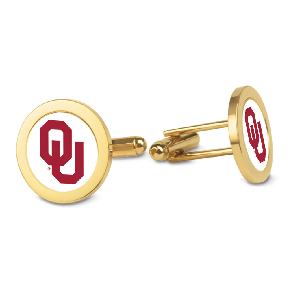Gold Oklahoma Sooners Logo Cufflinks