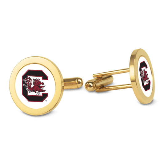 Gold South Carolina Gamecocks Logo Cufflinks