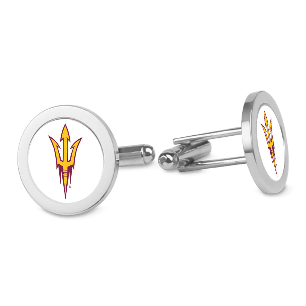 Silver Arizona State Sun Devils Logo Cufflinks