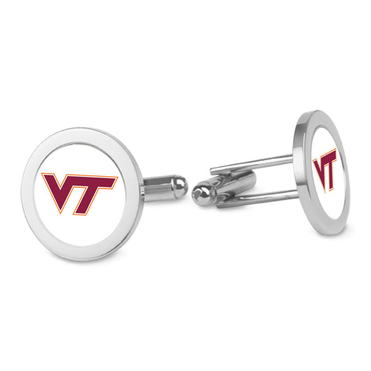 Silver Virginia Tech Hokies Logo Cufflinks