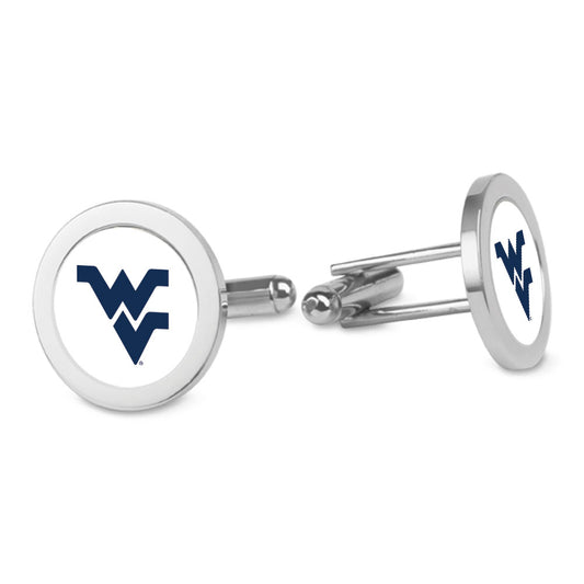 Silver West Virginia Mountaineers Logo Cufflinks