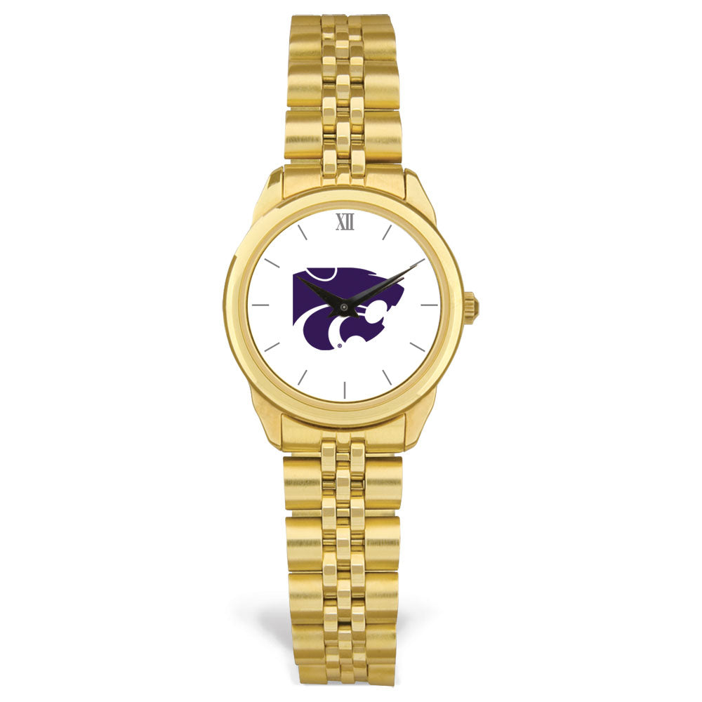 Women's Gold Kansas State Wildcats Logo Medallion Rolled Link Bracelet Wristwatch