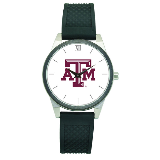 Women's Silver Texas A&M Aggies Silicone Strap Wristwatch