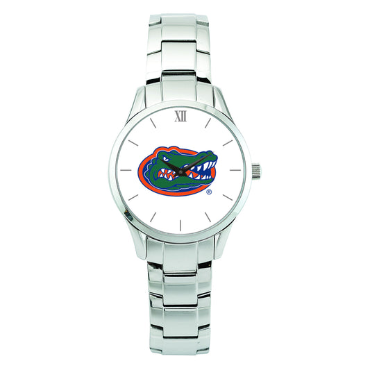 Women's Silver Florida Gators Stainless Steel Bracelet Wristwatch