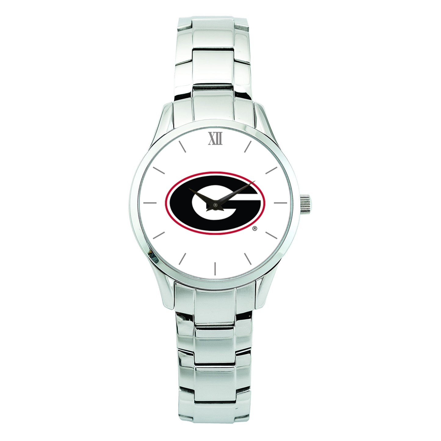 Women's Silver Georgia Bulldogs Stainless Steel Bracelet Wristwatch