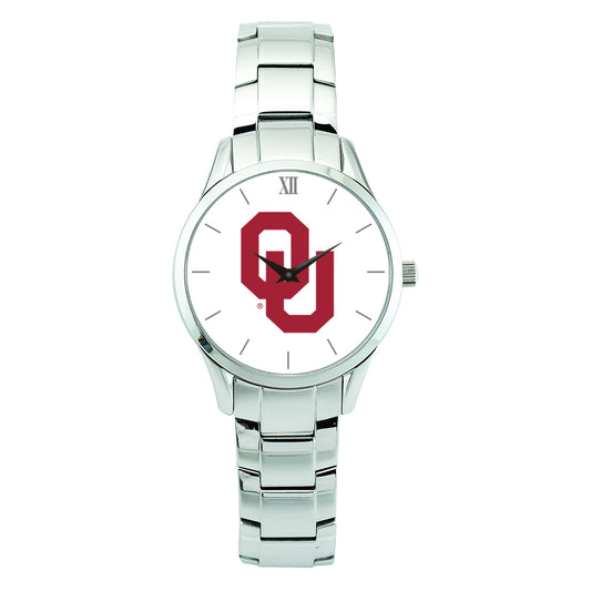 Women's Silver Oklahoma Sooners Stainless Steel Bracelet Wristwatch