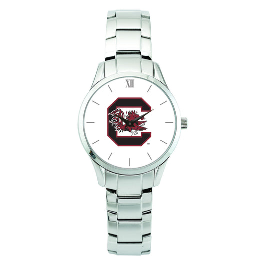 Women's Silver South Carolina Gamecocks Stainless Steel Bracelet Wristwatch