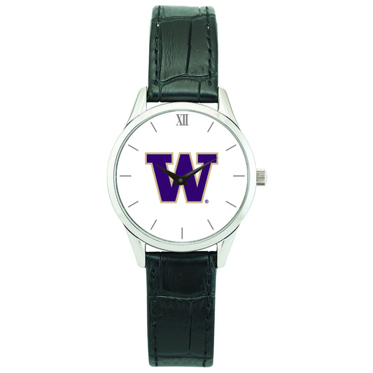 Women's Silver Washington Huskies Stainless Steel Wristwatch