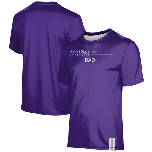 Men's ProSphere Purple Kansas State Wildcats Dad Logo Stripe T-Shirt