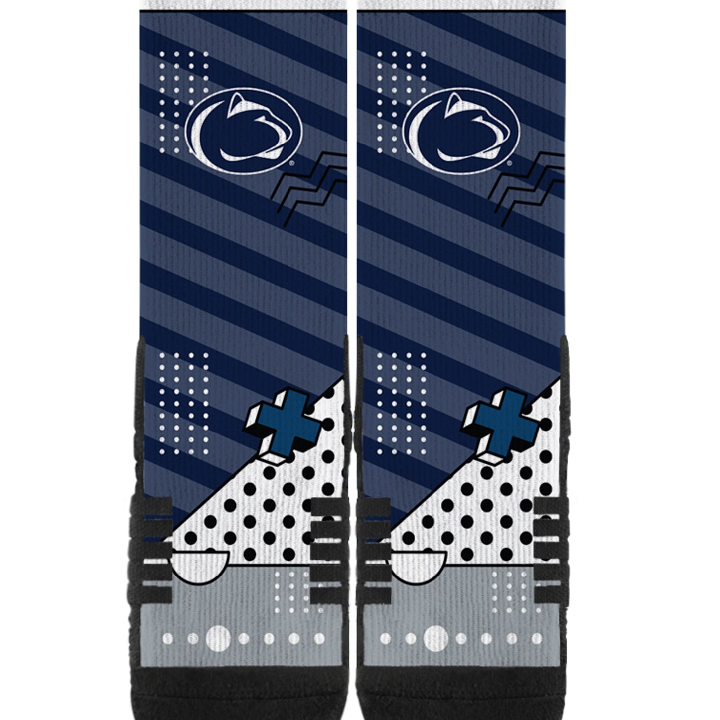 Strideline Penn State Nittany Lions Geo Block Crew Socks