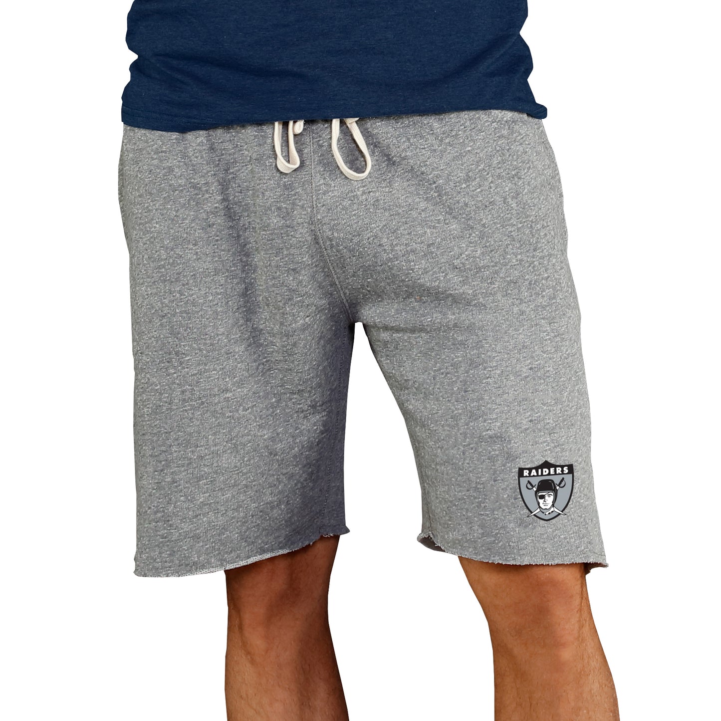 Men's Concepts Sport Gray Las Vegas Raiders Throwback Logo Mainstream Terry Shorts