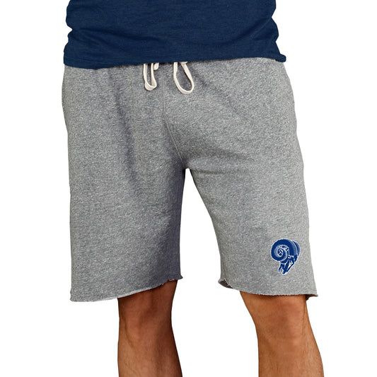 Men's Concepts Sport Gray Los Angeles Rams Throwback Logo Mainstream Terry Shorts