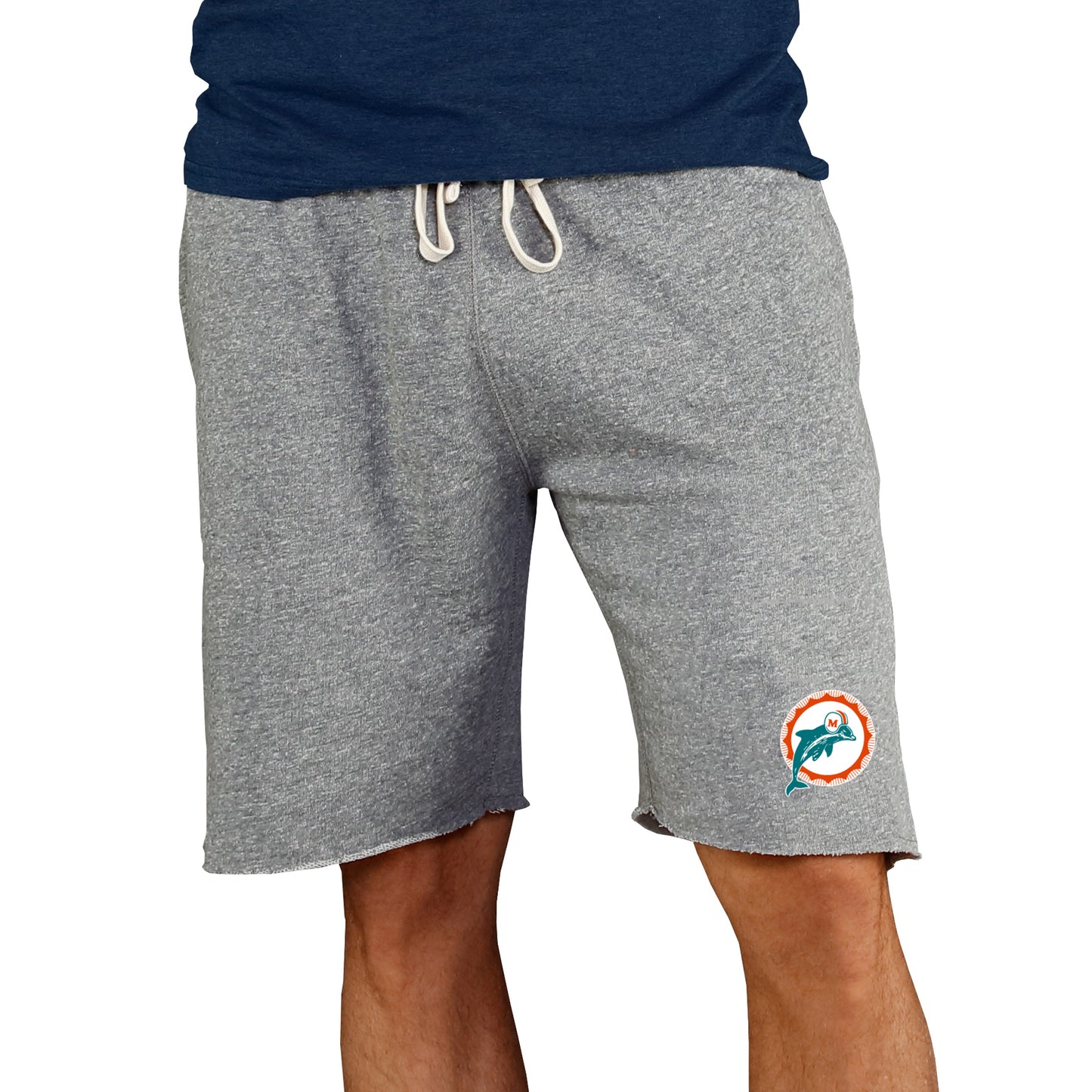 Men's Concepts Sport Gray Miami Dolphins Throwback Logo Mainstream Terry Shorts