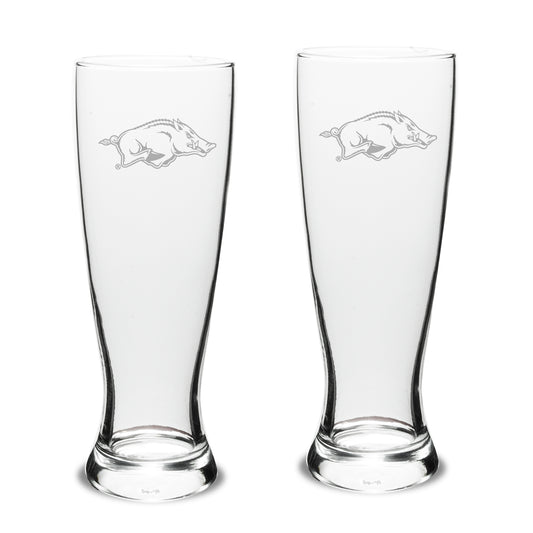 Arkansas Razorbacks 23oz. 2-Piece University Pilsner Glass Set