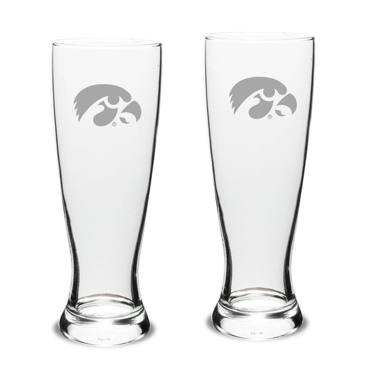 Iowa Hawkeyes 23oz. 2-Piece University Pilsner Glass Set