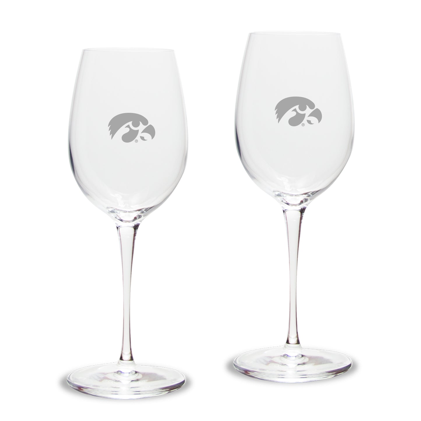 Iowa Hawkeyes Primary Team Logo 12oz. 2-Piece Luigi Bormioli Titanium White Wine Glass Set