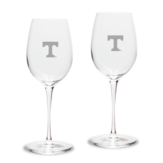 Tennessee Volunteers Primary Team Logo 12oz. 2-Piece Luigi Bormioli Titanium White Wine Glass Set