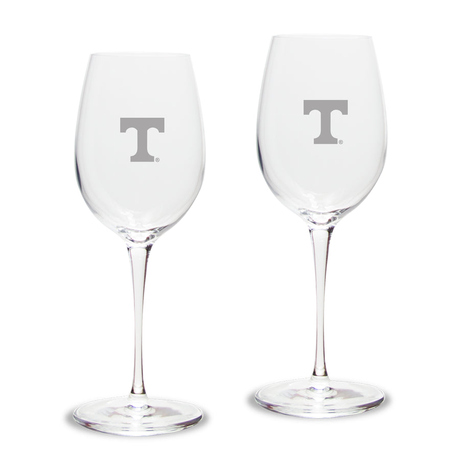 Tennessee Volunteers Primary Team Logo 12oz. 2-Piece Luigi Bormioli Titanium White Wine Glass Set