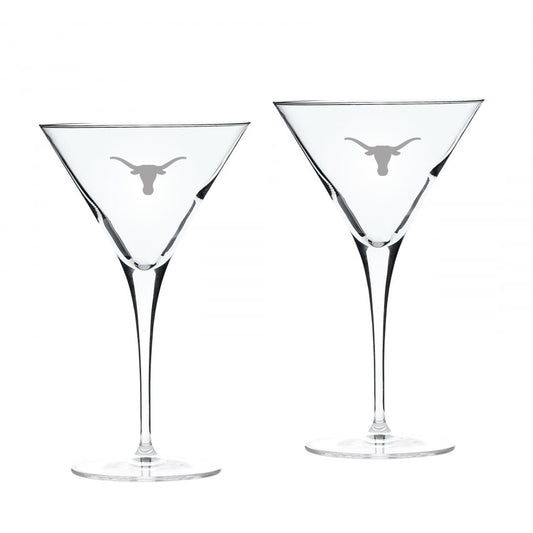 Texas Longhorns Primary Team Logo 10oz. 2-Piece Luigi Bormioli Titanium Martini Glass Set