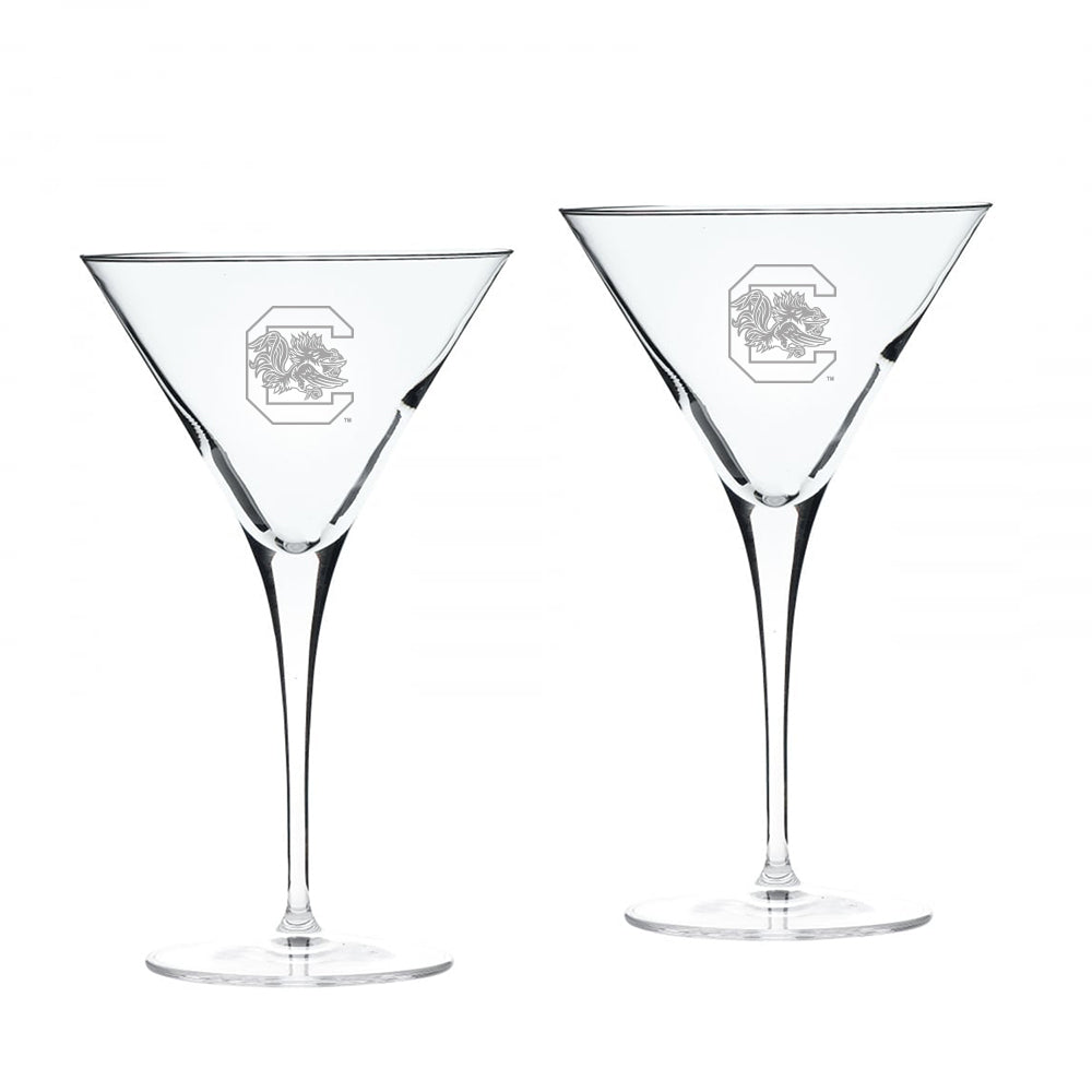 South Carolina Gamecocks Primary Team Logo 10oz. 2-Piece Luigi Bormioli Titanium Martini Glass Set