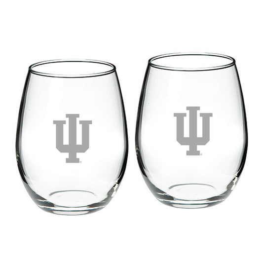 Indiana Hoosiers 21oz. 2-Piece Stemless Wine Glass Set