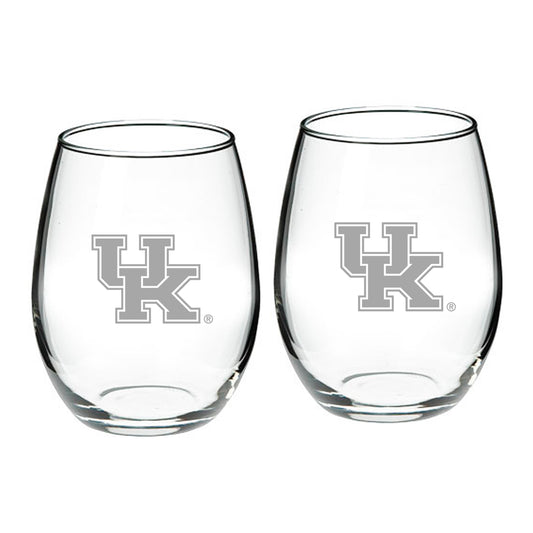 Kentucky Wildcats 21oz. 2-Piece Stemless Wine Glass Set