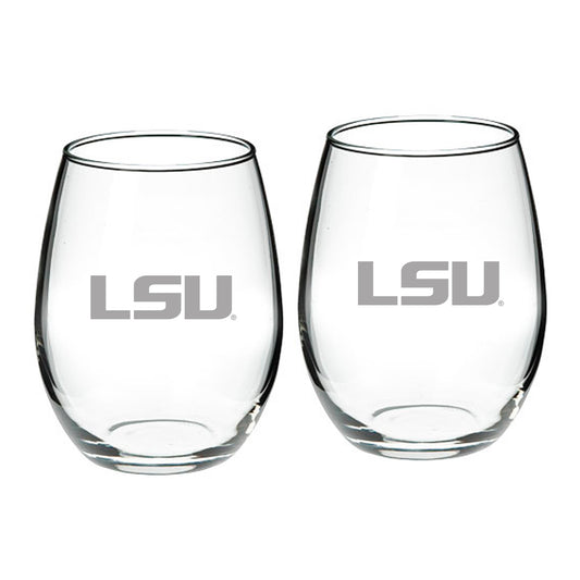 LSU Tigers 21oz. 2-Piece Stemless Wine Glass Set