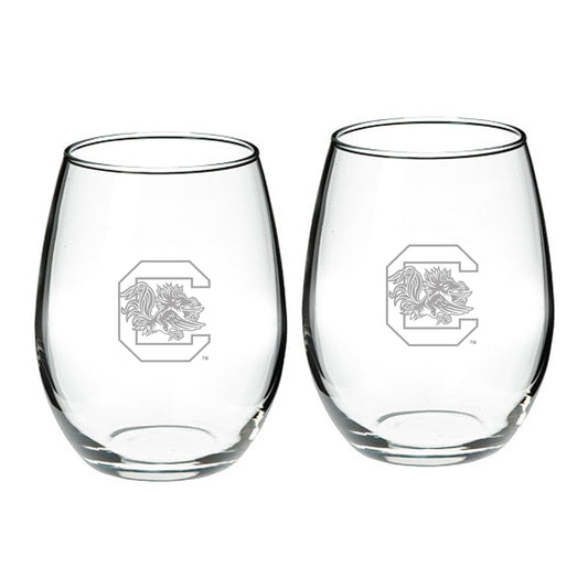 South Carolina Gamecocks 21oz. 2-Piece Stemless Wine Glass Set