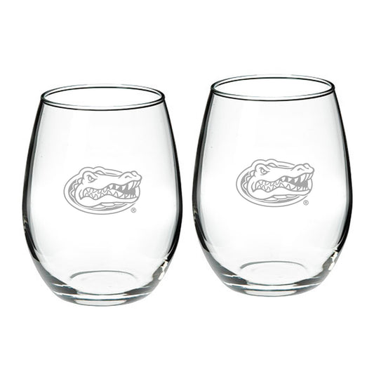 Florida Gators 21oz. 2-Piece Stemless Wine Glass Set